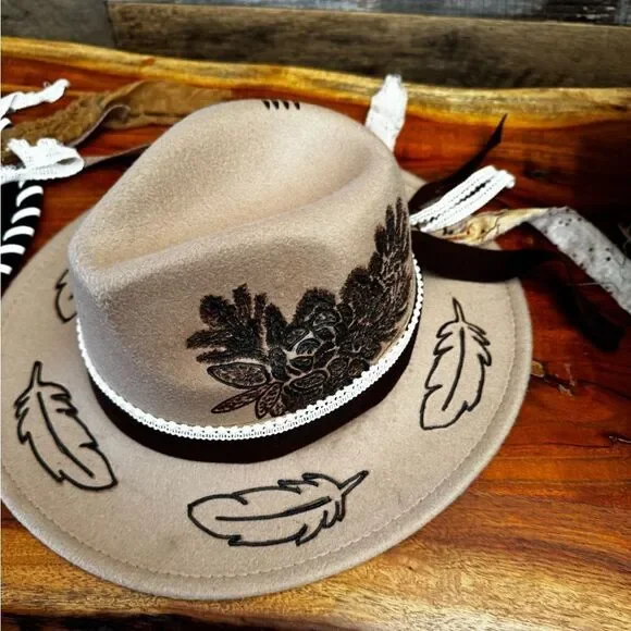 🔥HOMEMADE One-of-a-Kind Handmade Pyrography Hat – Western Chic Vibes 🔥 - Picture 3 of 11